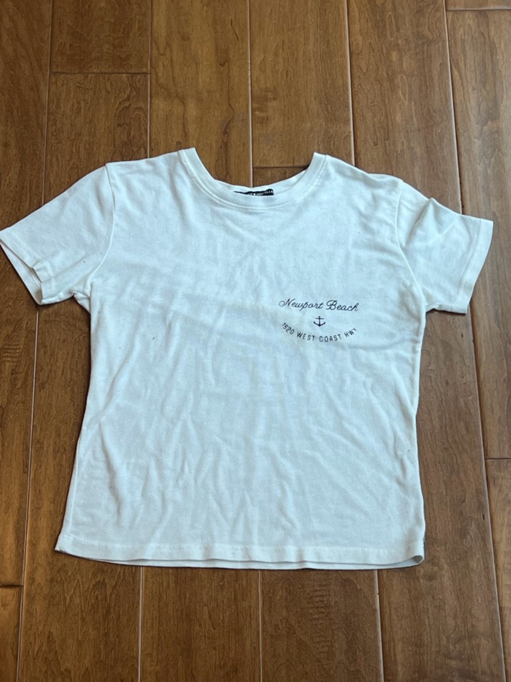 Brandy Melville Newport Beach Anchor Graphic Tee - White